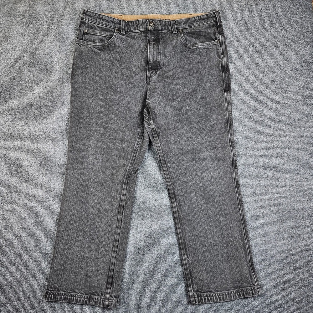 Duluth Trading Flex Ballroom Jeans Men's 42x30(29) Charcoal‎ Black Straight Leg